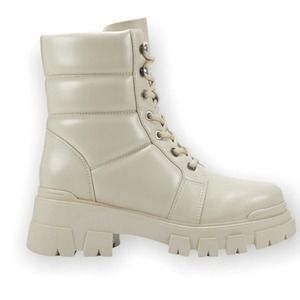 Women's Amita Lug Sole Lace Up Hiker Beige Booties, Size 10 NWOT